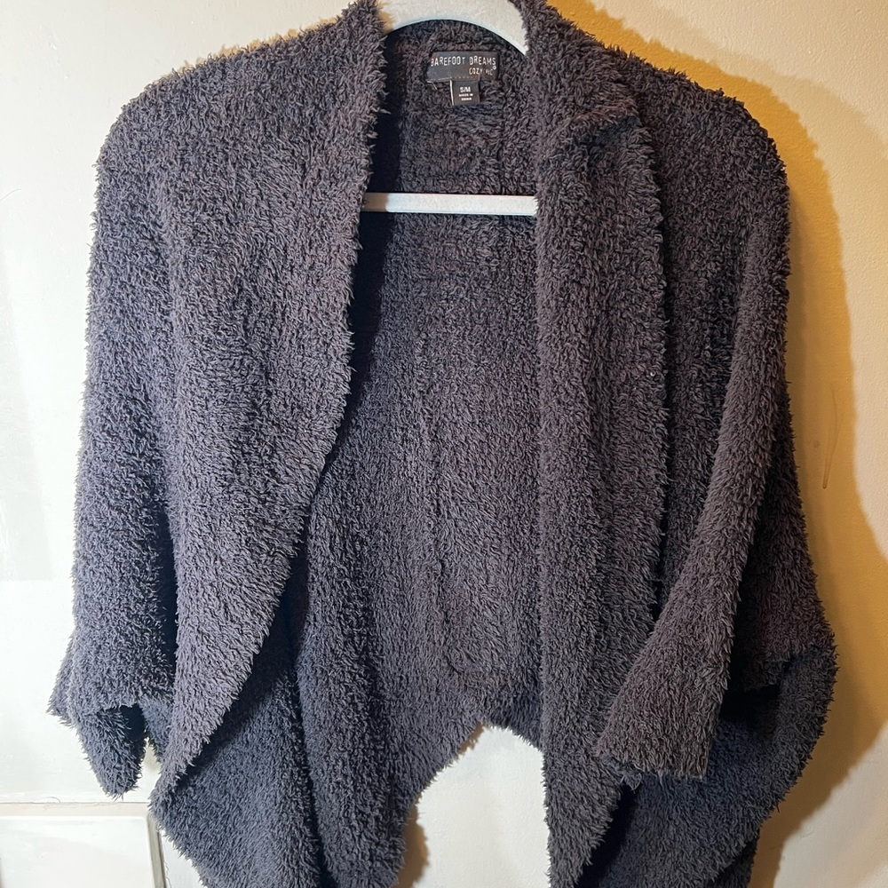 Barefoot Dreams Women’s Plush Open-Front Cardigan - Charcoal Gray